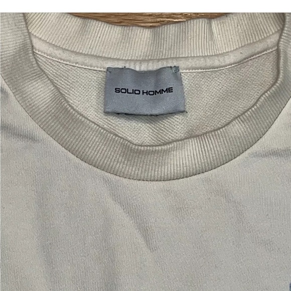 Solid Homme John Lennon Themed  Cream / Eggshell Colored Sweatshirt Size 48 - Picture 3 of 5